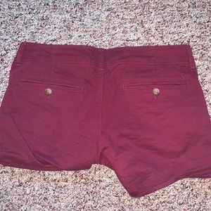 American Eagle burgundy shortie shorts